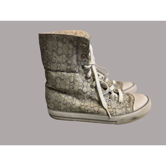 Coach Bonney Shearling Lined Hi Top sneakers Size 6B - Picture 3 of 10